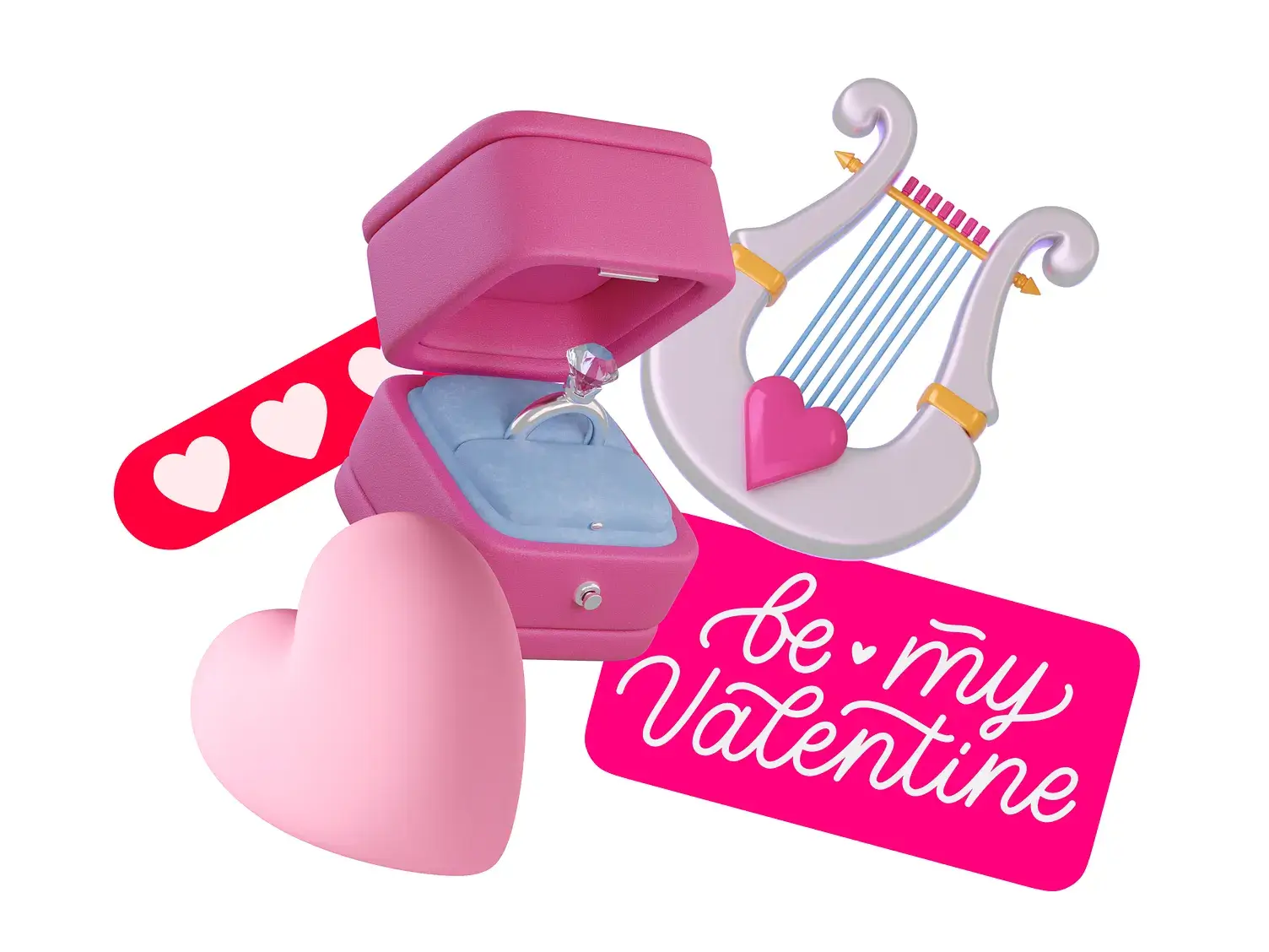 3D Valentine illustration